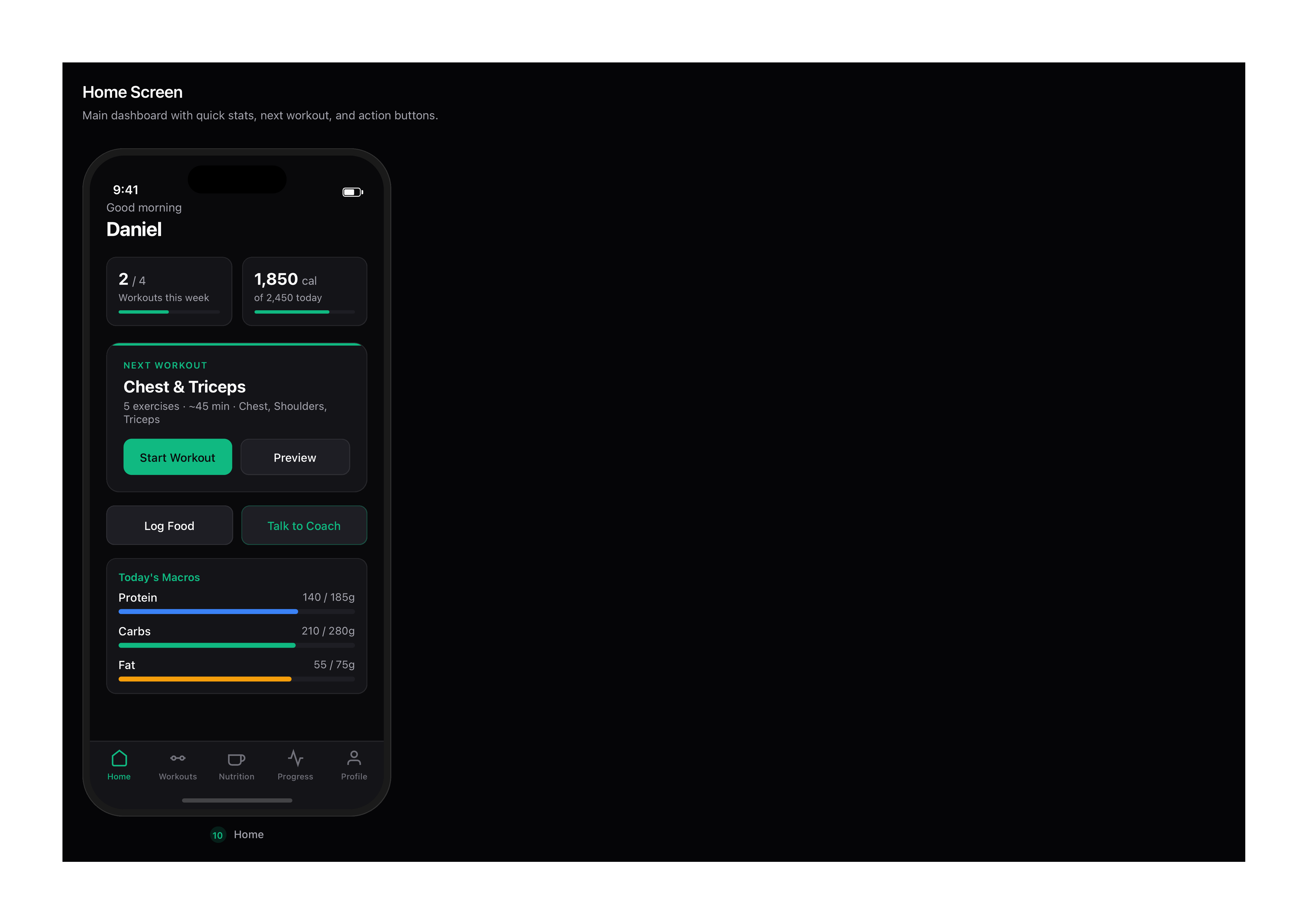 FLXN Home Screen